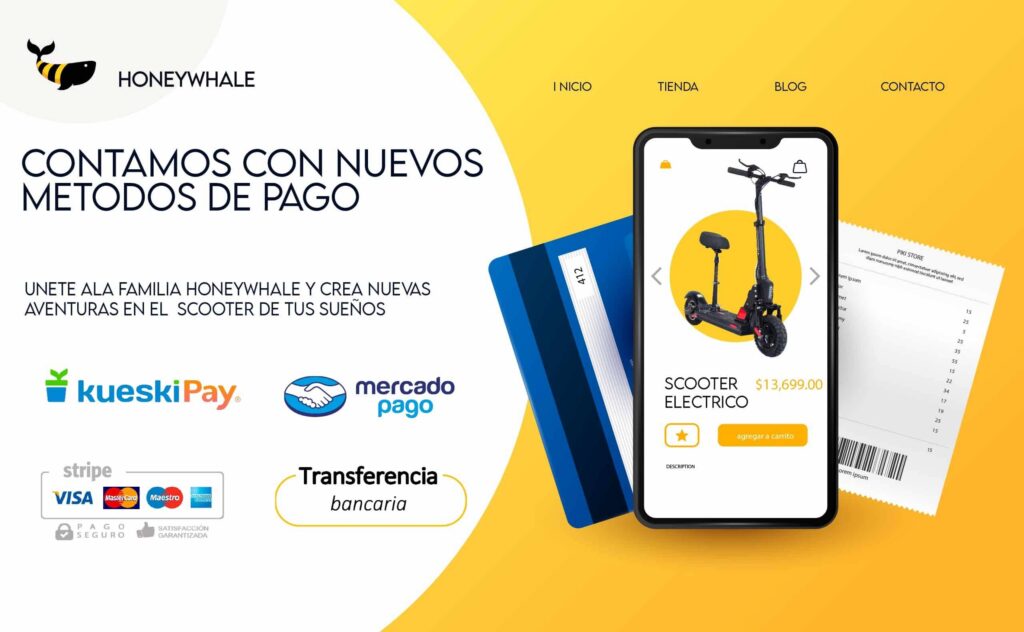 Métodos de pago Honey Whale