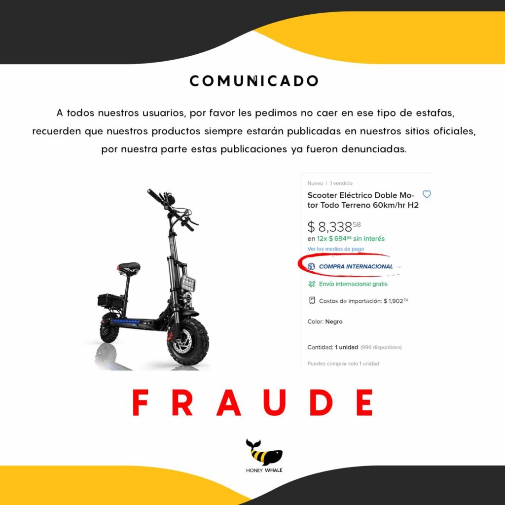 ALERTA ESTAFA FRAUDE MERCADOLIBRE HONEYWHALE