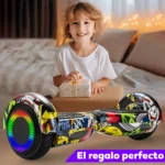 Hoverboard Eléctrico Z1 Amarillo. Experiencia de equilibrio divertida y segura para niños con luces LED y música Bluetooth integrada.